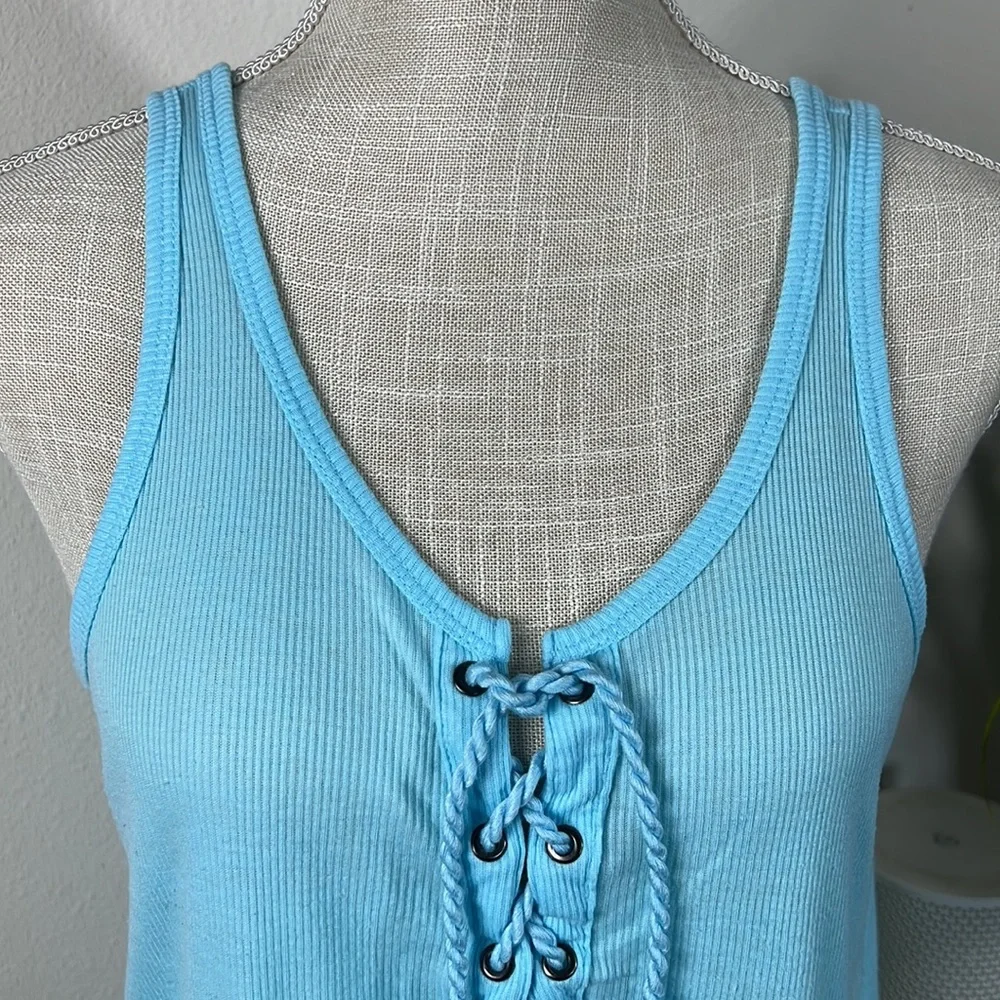 Ocean Drive M Blue Ribbed Tank - Picture 2 of 13